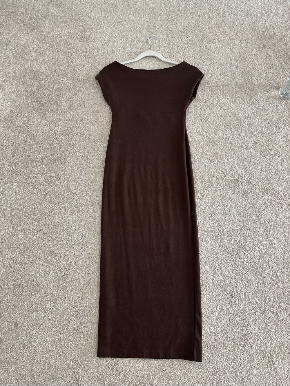 Zara Dark Brown Cap-Sleeve Midi Dress - Picture 3 of 4